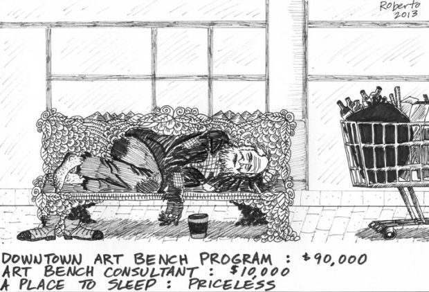 Editorial Cartoon: The price of a bench